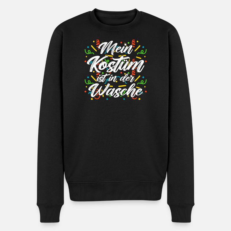 Funny Fasching Carnival - Männer Premium Bio Pullover - Schwarz