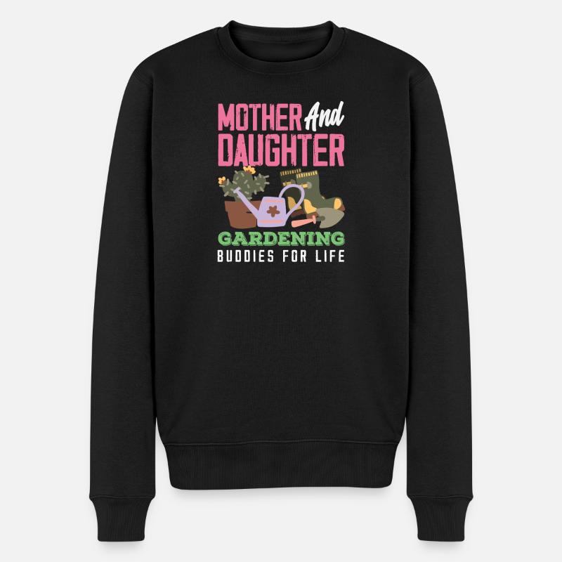 Mutter-tochter-pflanzenliebhaberin Gartenarbeit - Männer Premium Bio Pullover - Schwarz