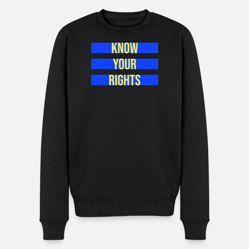 Connaissez vos droits Activisme Justice Liberté - Pull Premium bio Homme - noir
