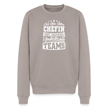 Patron fier Patron Madame Chef de département Chef d’équipe - Pull Premium bio Homme - taupe - Devant - Nico (187cm)