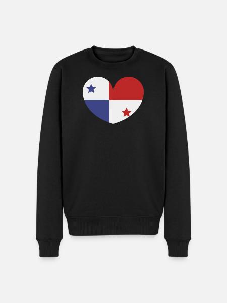 Panama heart flag - Men's Premium Organic Jumper - black