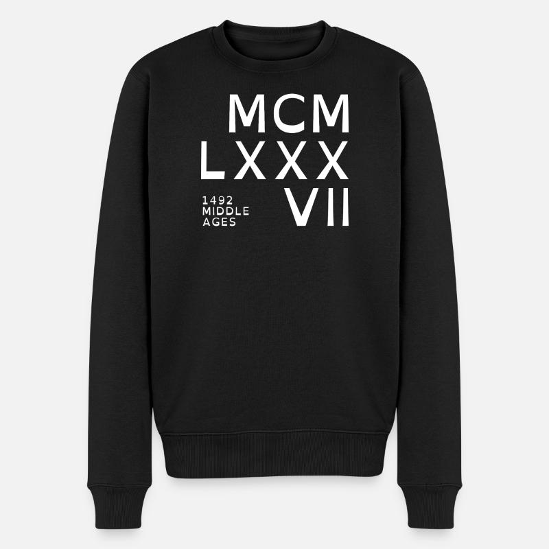 1987_COMPANY_white - Männer Premium Bio Pullover - Schwarz