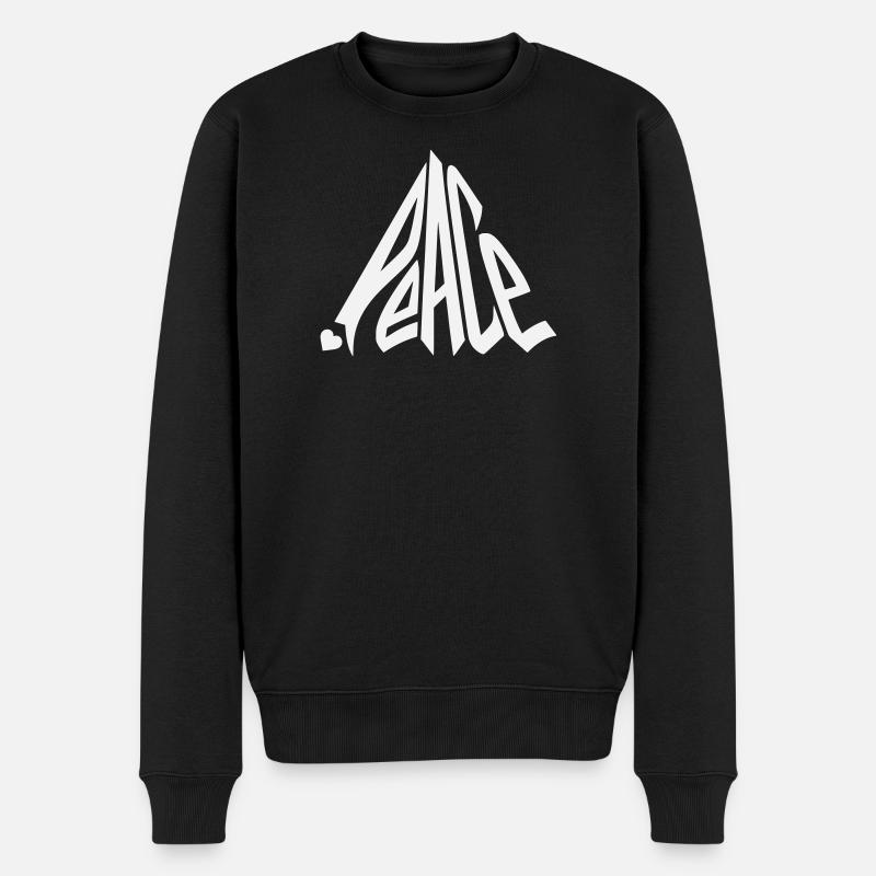 Peace Graffiti Heart Lettering - Men's Premium Organic Jumper - black