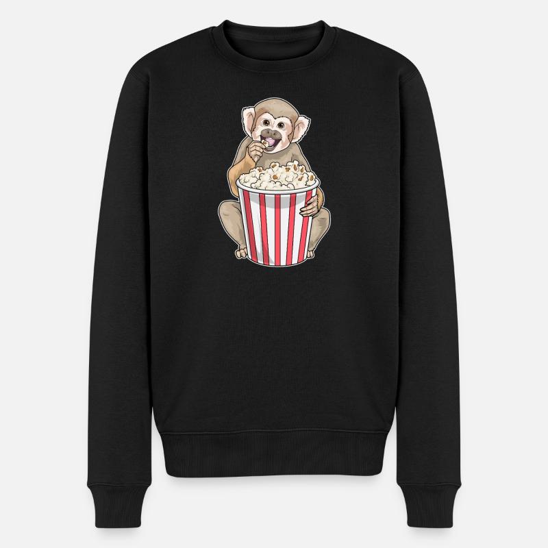 Monkey Popcorn - Men's Premium Organic Jumper - black