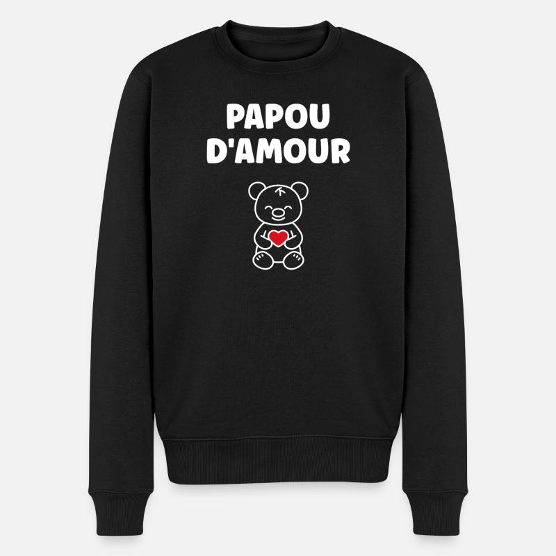 Papuanisches Liebesbärenherz - Männer Premium Bio Pullover - Schwarz