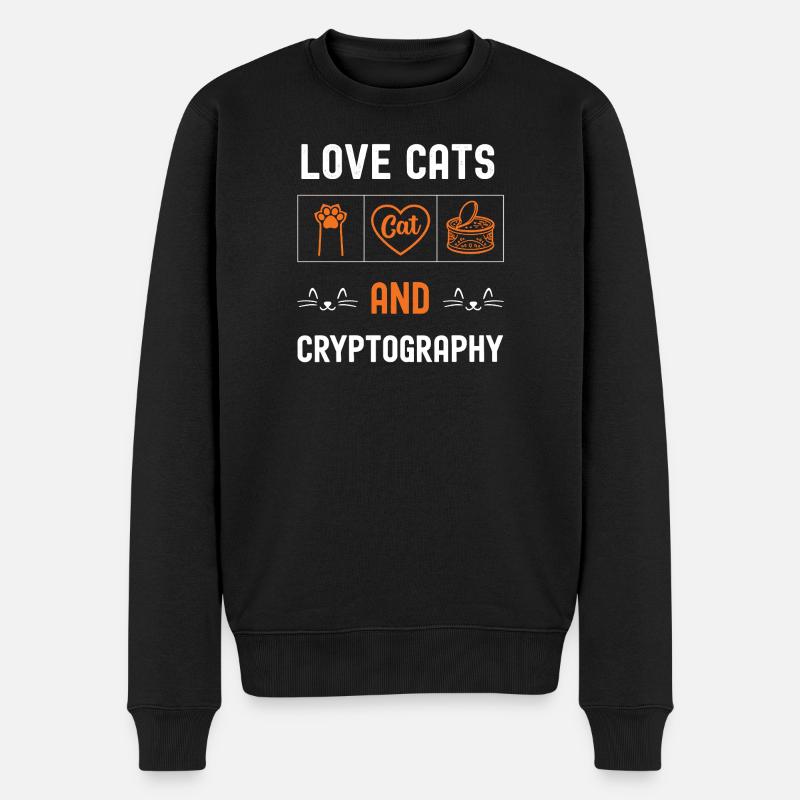 Chats et cryptographie - Pull Premium bio Homme - noir