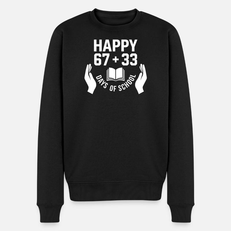 Happy 100 Days of School Celebration Design - Männer Premium Bio Pullover - Schwarz