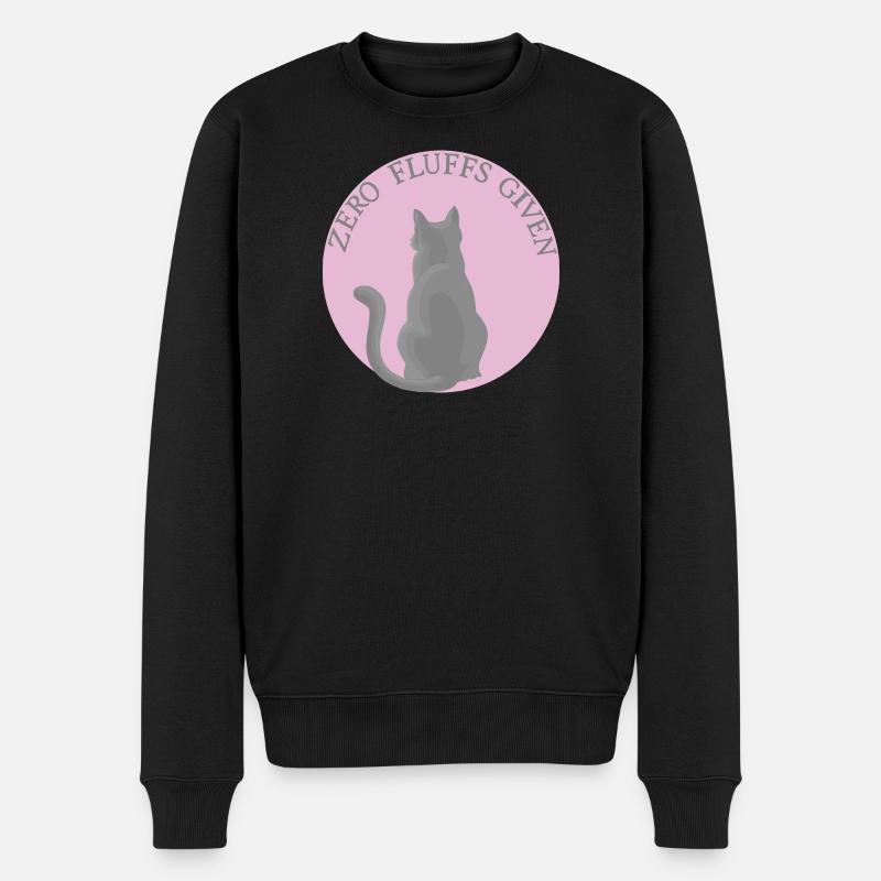 Katze mit Attitüde - Männer Premium Bio Pullover - Schwarz
