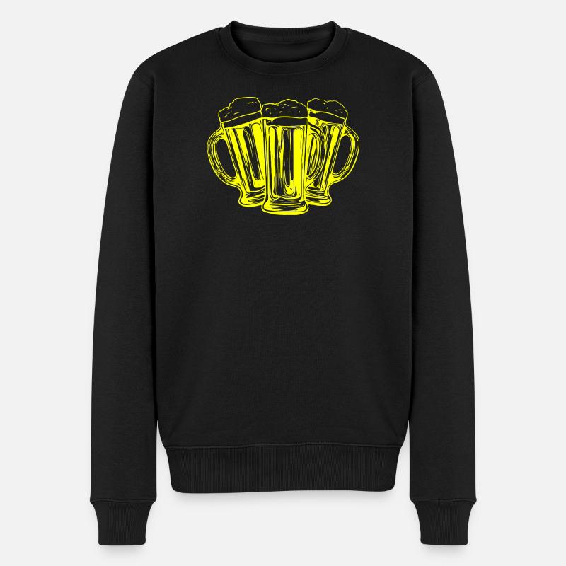 Bier Biergläser Anstoßen - Männer Premium Bio Pullover - Schwarz