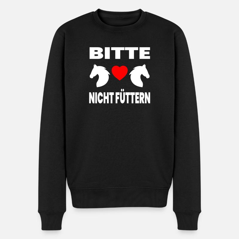 Pferde - Männer Premium Bio Pullover - Schwarz