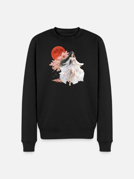 Moonlit Blossom Enchantress - Men's Premium Organic Jumper - black