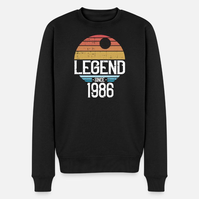 Légende 1986 Logo Retro Sun - Pull Premium bio Homme - noir