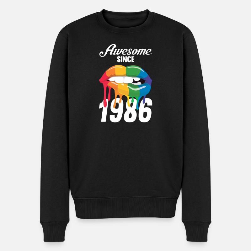 Rainbow Lips 1986 - Pull Premium bio Homme - noir