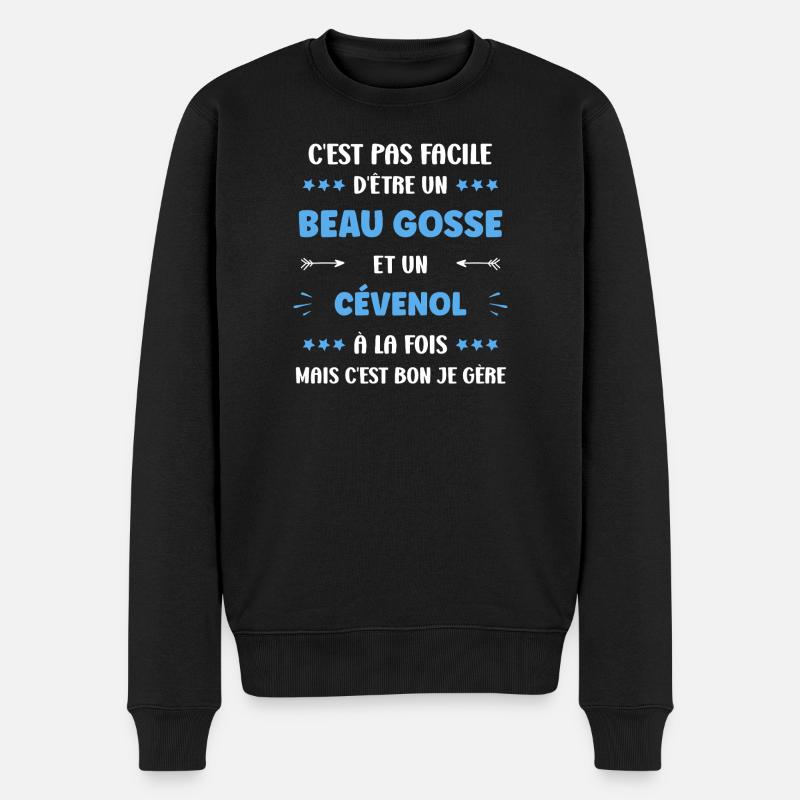 Beau gosse cévenol à la fois - Pull Premium bio Homme - noir