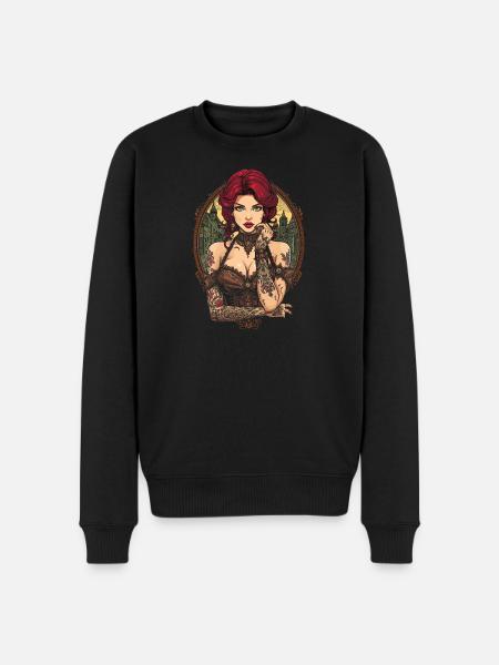 Steam Punk Schöne Frauen Steampunk - Männer Premium Bio Pullover - Schwarz