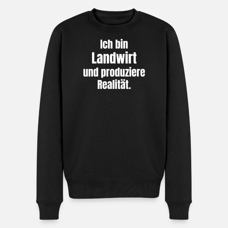 Ich bin Landwirt Realität - Männer Premium Bio Pullover - Schwarz