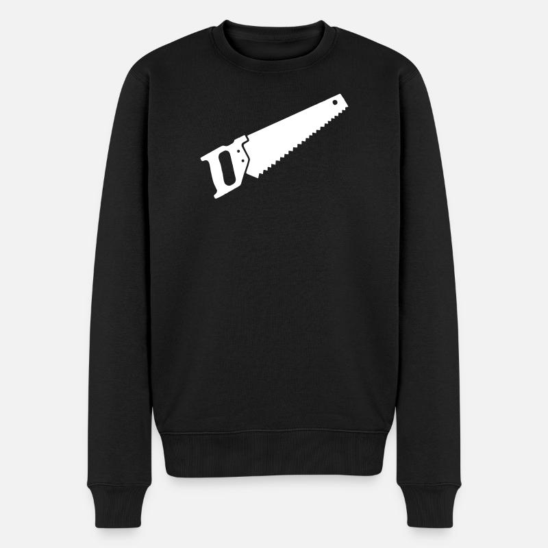Handsäge Fuchsschwanz Holz Clean - Männer Premium Bio Pullover - Schwarz