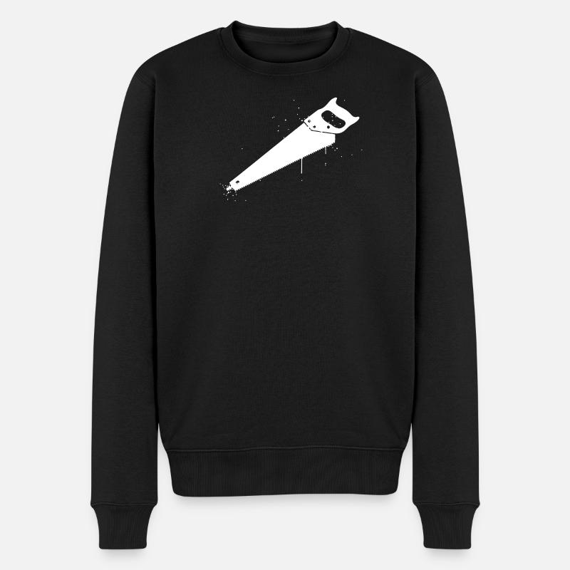 Handsäge Graffiti Handwerk - Männer Premium Bio Pullover - Schwarz