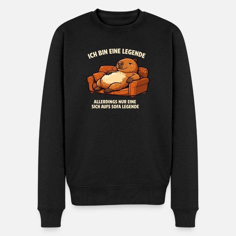 Légende du canapé : capybara détendu - Pull Premium bio Homme - noir
