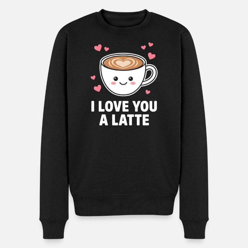 I Love You A Latte Style Café Mignon - Pull Premium bio Homme - noir