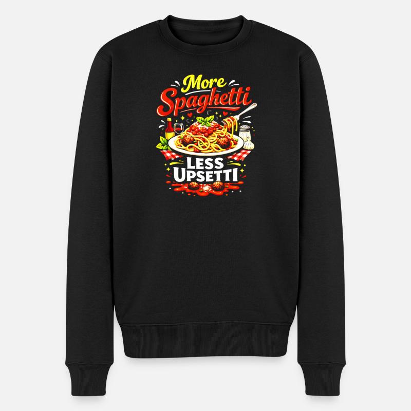 More Spaghetti Less Upsetti - Men's Premium Organic Jumper - black
