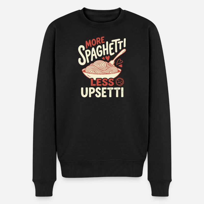 Mehr Spaghetti, Weniger Upsetti - Männer Premium Bio Pullover - Schwarz