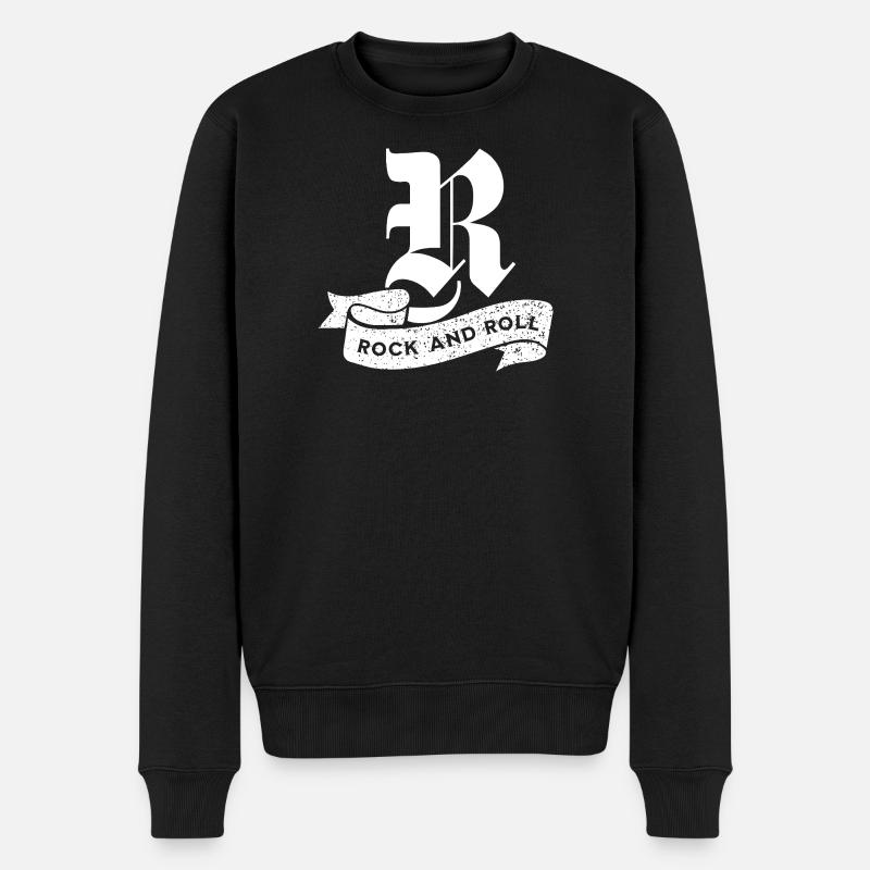 Rock'n'Roll-Emblemwappen - Männer Premium Bio Pullover - Schwarz