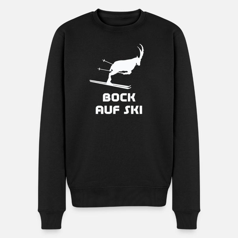 Bock auf Ski: Wintersport Motiv - Männer Premium Bio Pullover - Schwarz