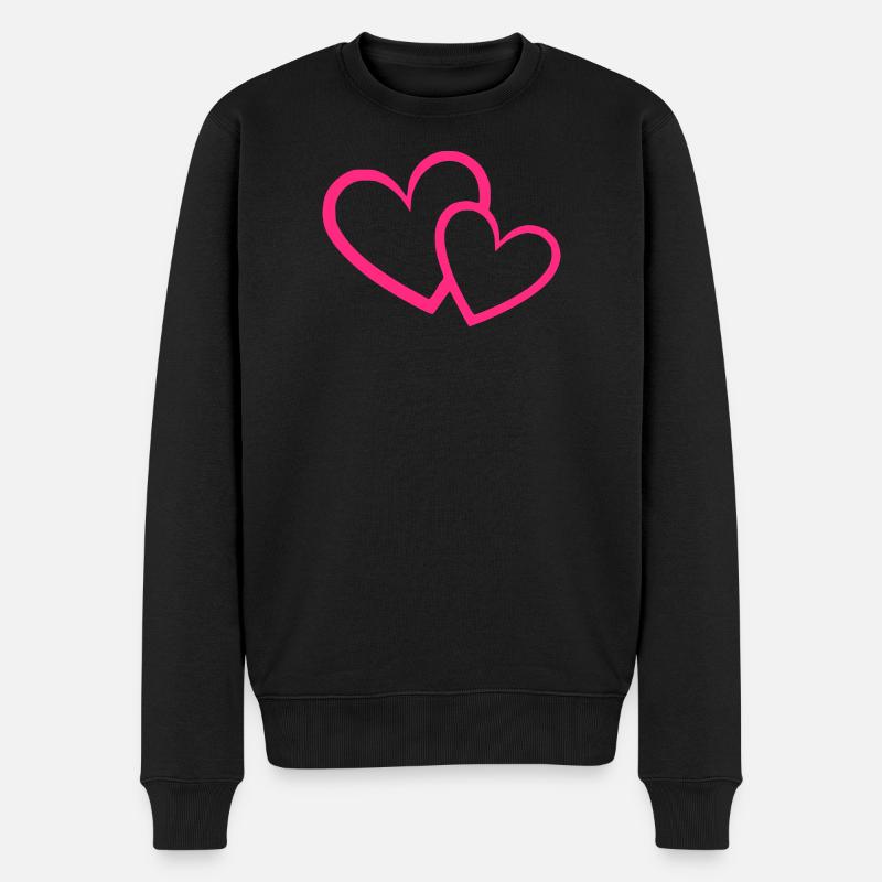 Valentinstag Herz pink rosa Geschenk Valentinstag - Männer Premium Bio Pullover - Schwarz