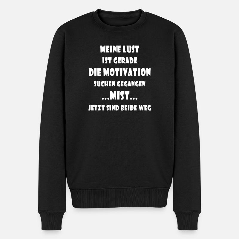 Motivation - Männer Premium Bio Pullover - Schwarz