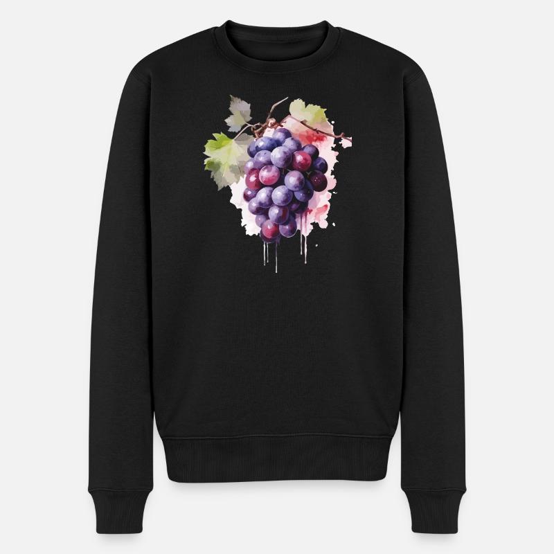 Raisins Aquarelle - Pull Premium bio Homme - noir