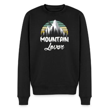 Mountain Retro Mountain Landscape - Men's Premium Organic Jumper - black - Front - Nico (187cm)