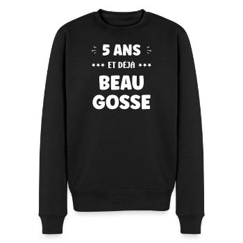5 Jahre alt, schon gutaussehend - Männer Premium Bio Pullover - Schwarz - Vorne - Nico (187cm)