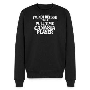 Vollzeit Canasta-Spieler - Männer Premium Bio Pullover - Schwarz - Vorne - Nico (187cm)