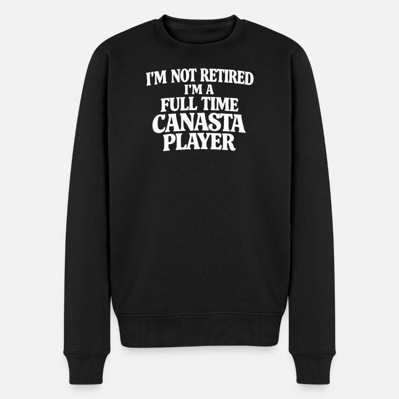 Vollzeit Canasta-Spieler - Männer Premium Bio Pullover - Schwarz