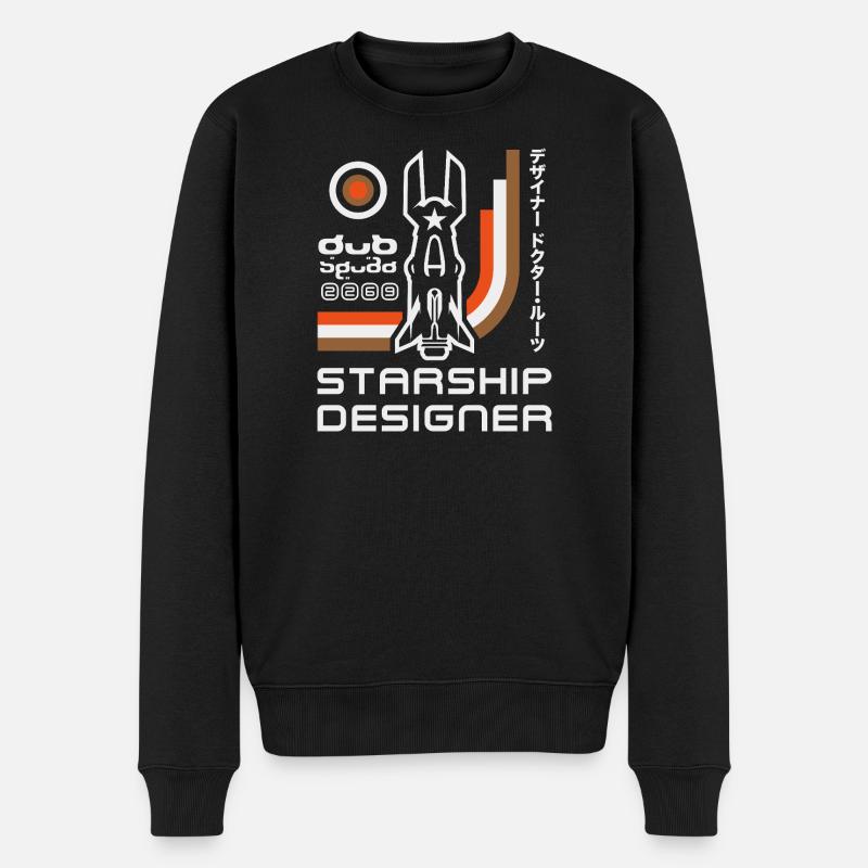 Designer des Retro-Raketenraumschiffs - Männer Premium Bio Pullover - Schwarz