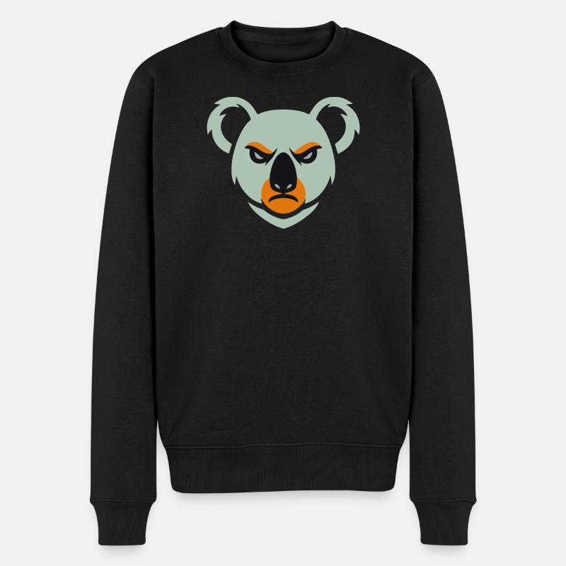 Regard de koala en colère - Pull Premium bio Homme - noir