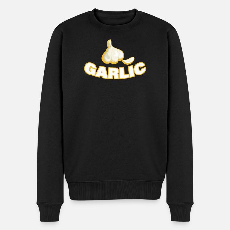 GARLIC - Männer Premium Bio Pullover - Schwarz