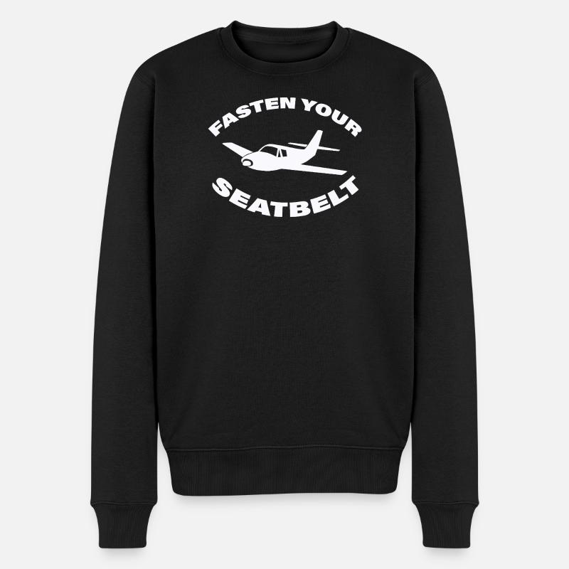 FASTEN YOUR SEATBELT - Männer Premium Bio Pullover - Schwarz