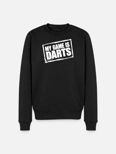 Darts Fun-hettegenser og -skjorte for ekte dartfans - Premium økologisk genser for menn - svart