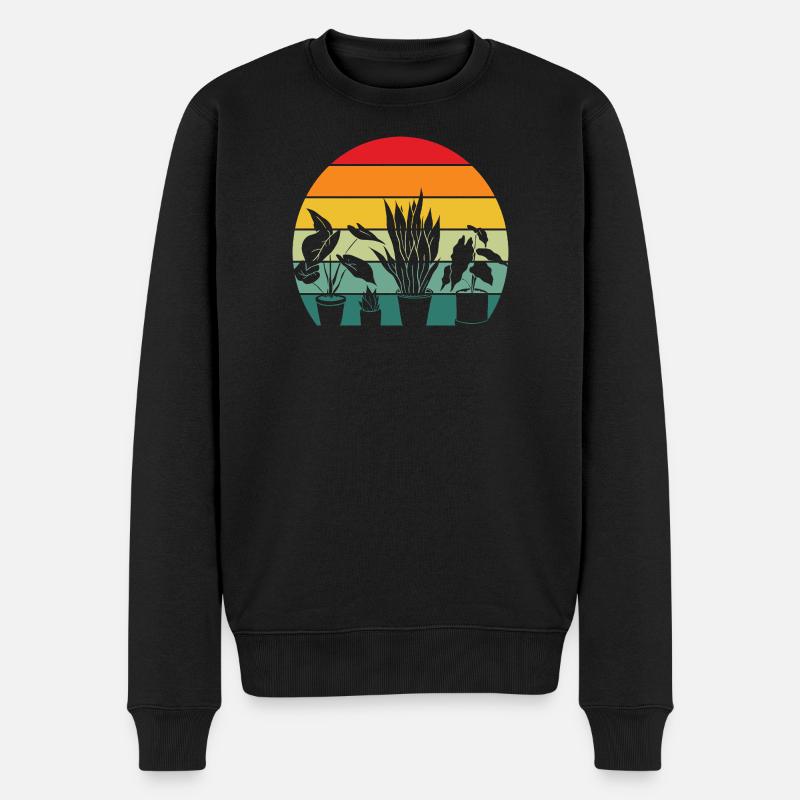 Plantes Rétro Plantes Amantes Succulentes Fleurs - Pull Premium bio Homme - noir