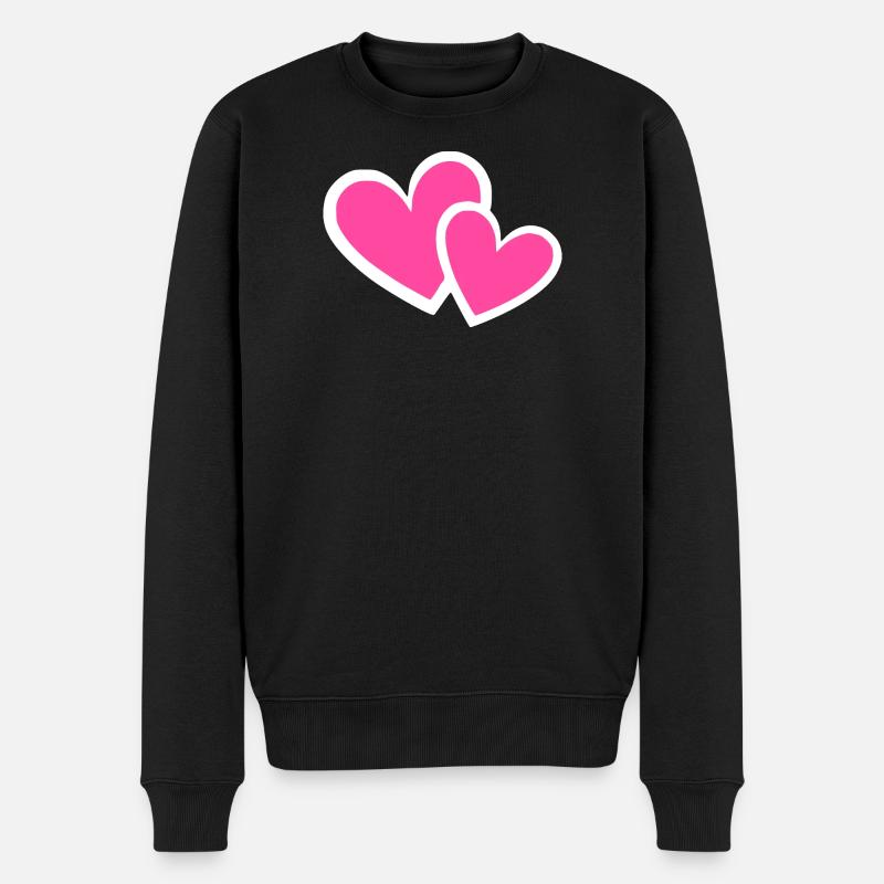 Saint-Valentin Cœur Rose, St.valentin - Pull Premium bio Homme - noir