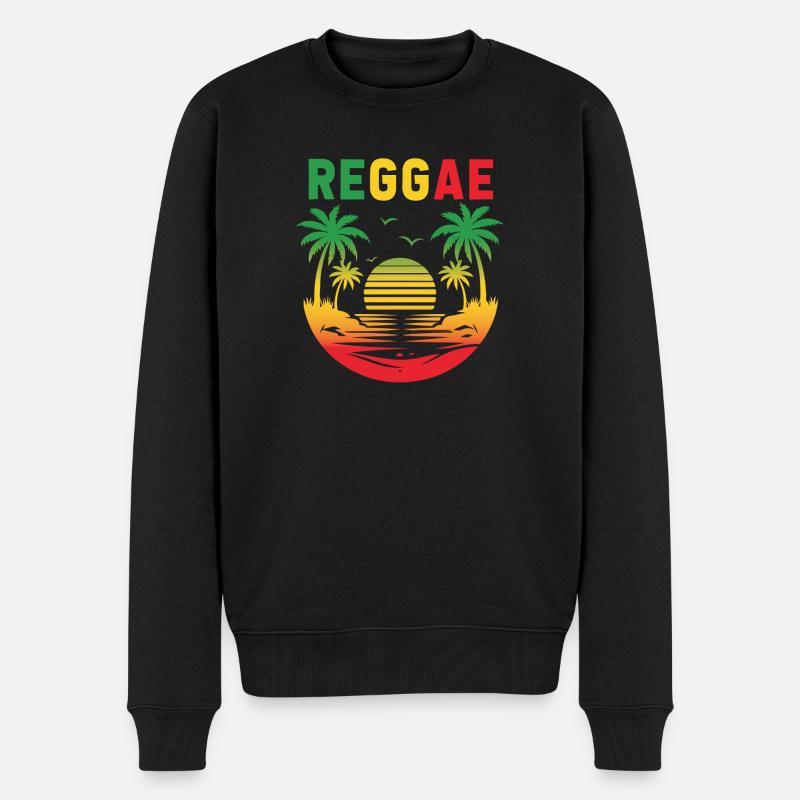 Reggae Sunset Palm Paradise - Pull Premium bio Homme - noir