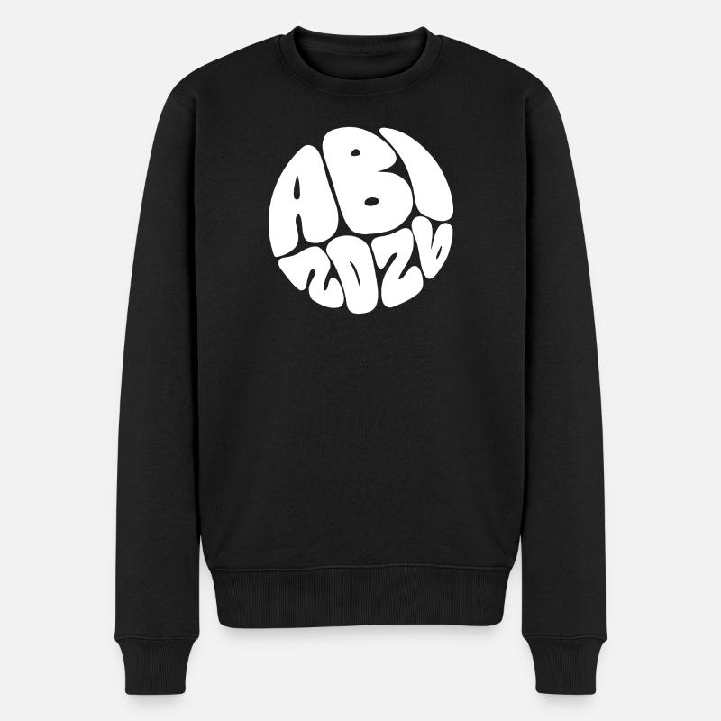 Blob Schrift Kreis Muster - Männer Premium Bio Pullover - Schwarz