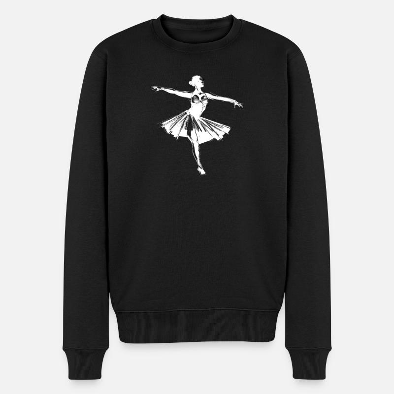 Ballettmädchen Skizze - Männer Premium Bio Pullover - Schwarz