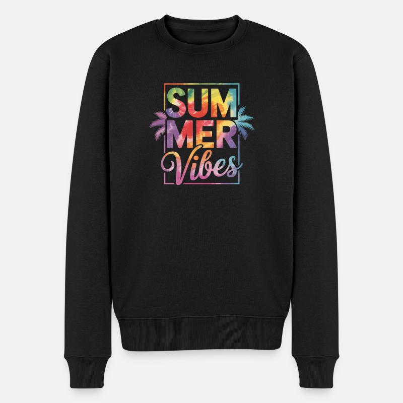 Sommerliche Vibes - Männer Premium Bio Pullover - Schwarz
