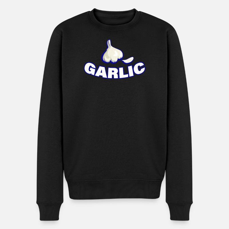 GARLIC - Männer Premium Bio Pullover - Schwarz