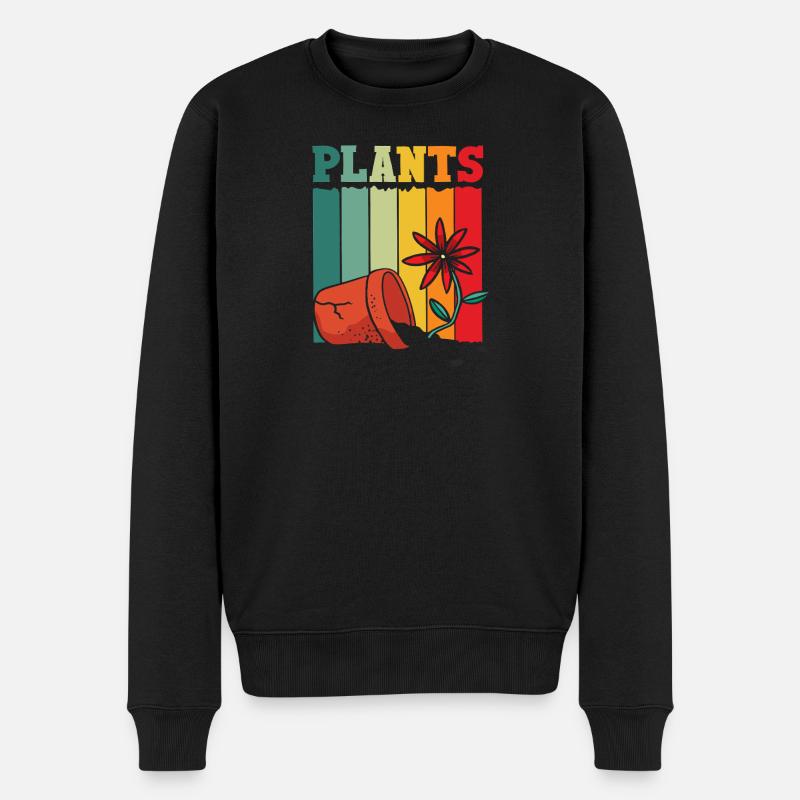 Pflanzen Pflanzenliebhaber Retro Gartenarbeit - Männer Premium Bio Pullover - Schwarz