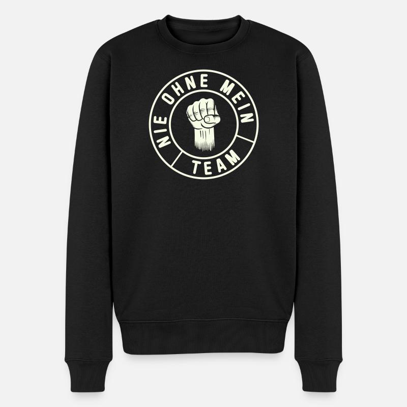  Mein Team Fist Emblem - Männer Premium Bio Pullover - Schwarz
