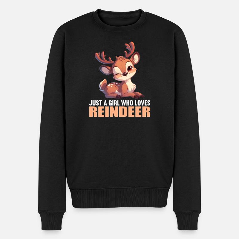 Rentiere Rentier - Männer Premium Bio Pullover - Schwarz